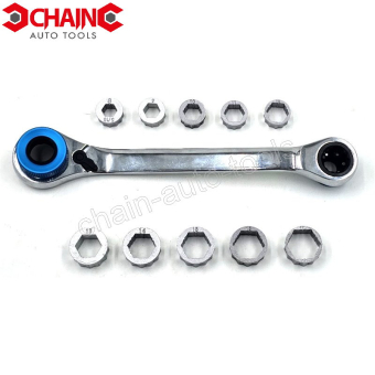 10 IN 1 DOUBLE RATCHETING WRENCH SET