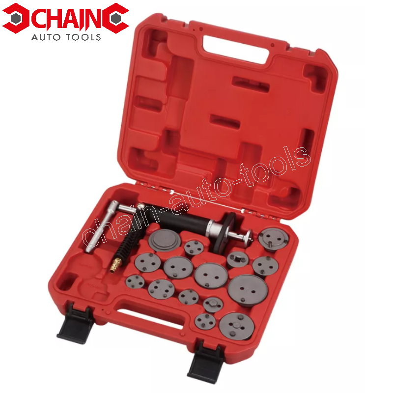 AIR POWERED BRAKE CALIPER WIND BACK TOOL (16 PC) - CHAIN