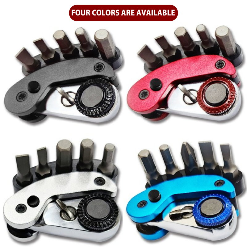 MINI RATCHET WRENCH BIT SET WITH KEY RING - BLACK MINI RATCHET WRENCH BIT SET WITH KEY RING - BLACK